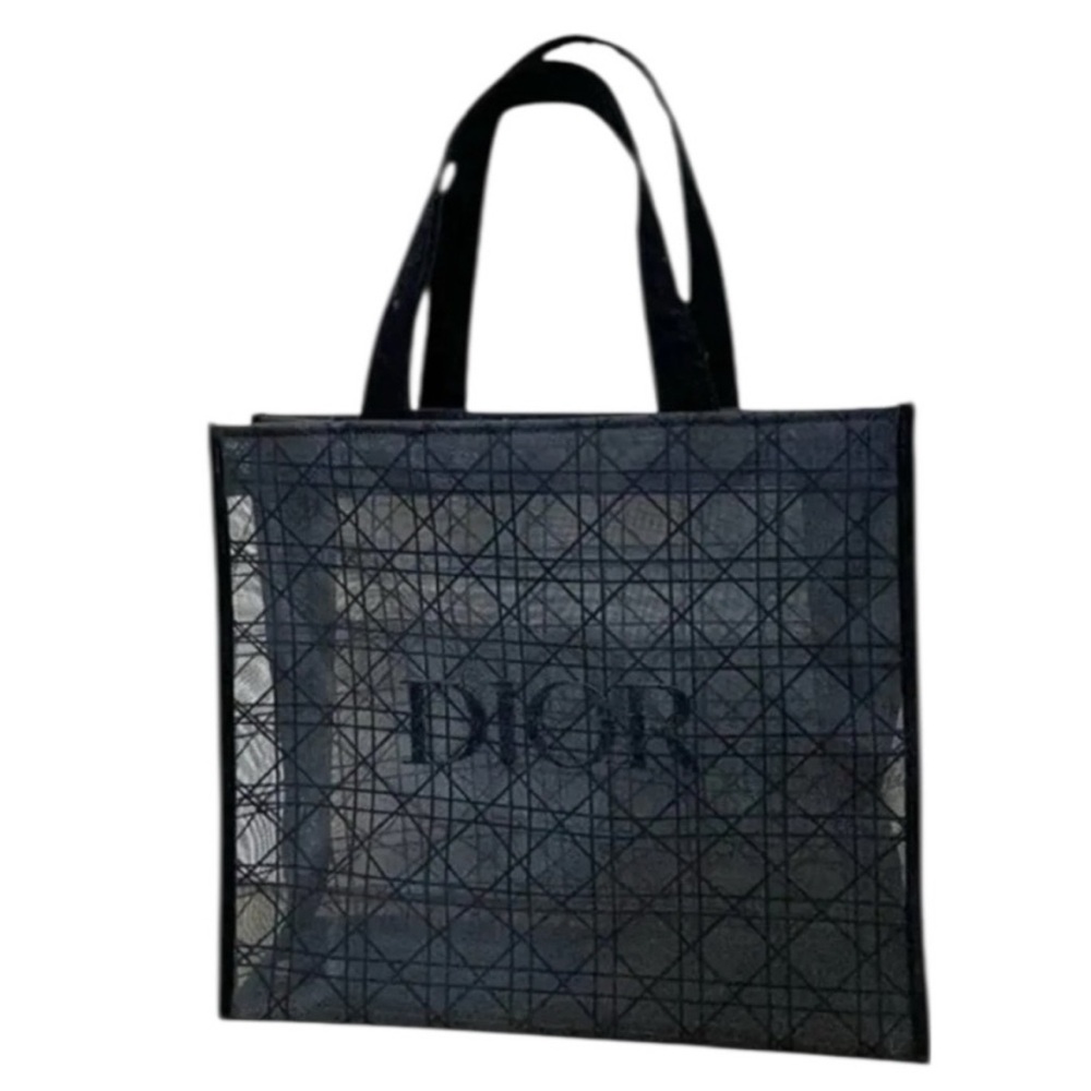 Dior Black Mesh Tote Cosmetic Bag